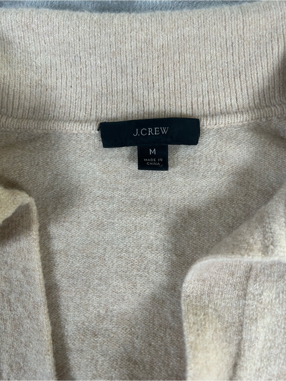 J.Crew Cropped Collared V-Neck Sweater in Beige - Picture 2 of 11